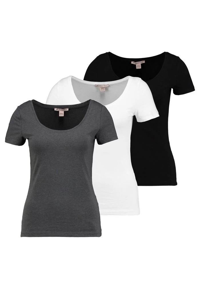 T-Shirt ANNA FIELD Anna Field 3 Pack Blanche Femme | VOV-8113552